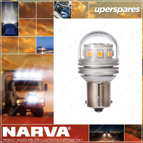 Narva 12 / 24V BA15S P21W LED Globes Lighting - Blister pack of 2