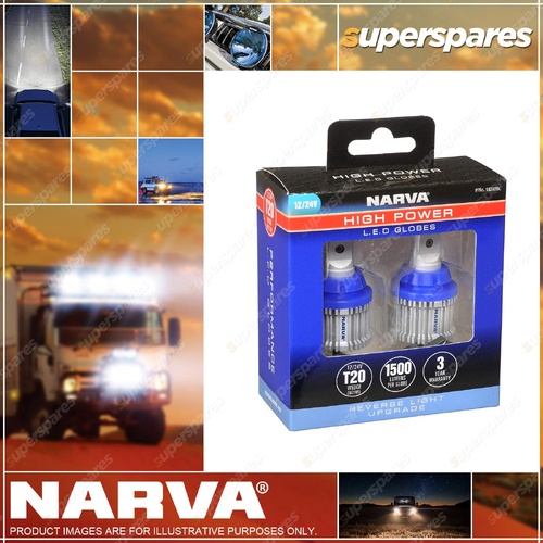 Narva 12 / 24V T20 High Power Reverse LED Globes - Blister pack of 2