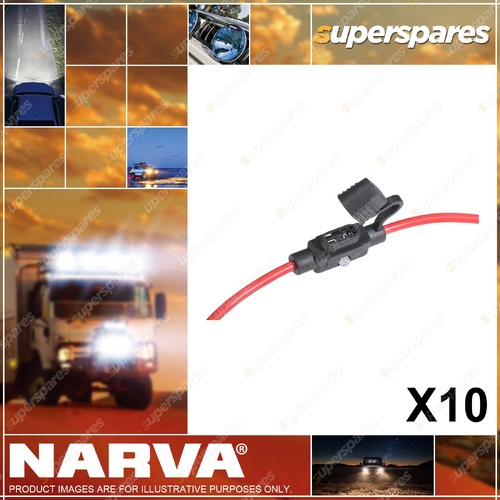 Narva Low Profile In-Line Micro Blade Fuse Holder With LED Indicator Pack of 10