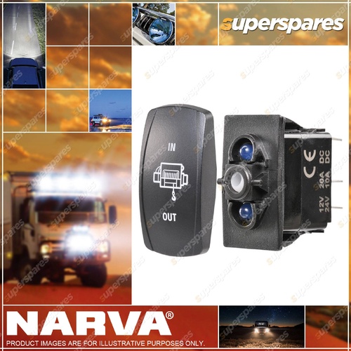 Narva 12/24V Momentary On/Off/Momentary On LED Illuminated Sealed Rocker Switch