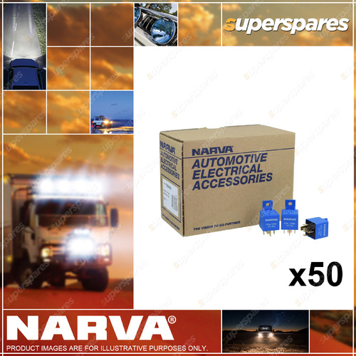 Narva Mini Relay with Resistor 12 Volt 5 Pin 30 Amp - Bulk pack of 50