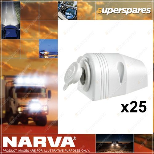 Narva Brand Aaccessory Sockets with Surface Mount White Package of 25