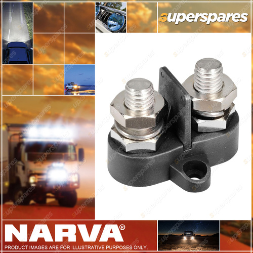 1 x Narva Negative Dual Stud Distribution Post Electrical Terminal - M8