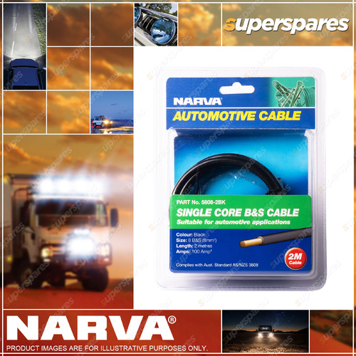 Narva 2M Single Cole Black Battery & Starter Cable - 6 B&S Automative Cable