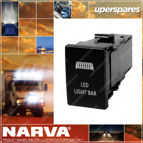 Narva 12V On/Off LED Illuminated Sealed Push Switch With "Led Light Bar" Symbol