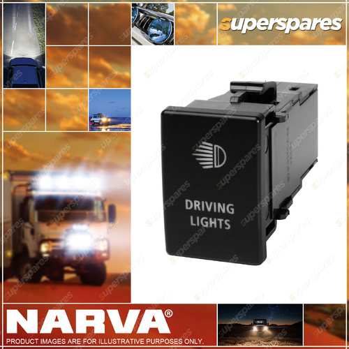 Narva 12V On/Off LED Illuminated Sealed Push Switch With "Driving Lights" Symbol