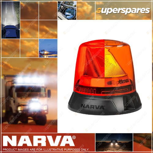 Narva 10-33V Optimax LED Rotating Beacon Dual Colour - Amber / Red Flange Mount