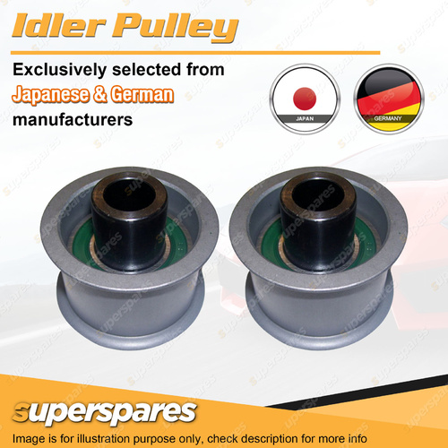 2x Superspares Idlers Pulleys for Mazda 929 HC MPV LV10 3.0L JE V6 Petrol NBT439