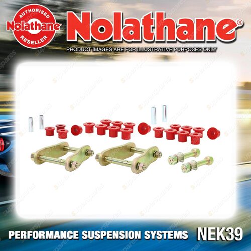 Nolathane Rear Spring Greasable Shackle and Bush Kit for Nissan Navara D22 NP300