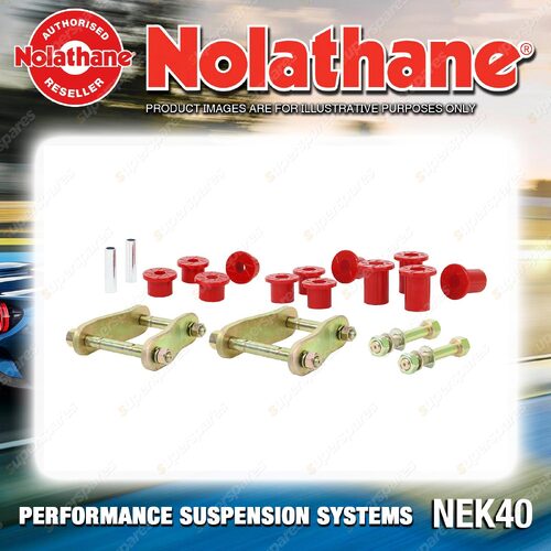 Nolathane Rear Spring Greasable Shackle and Bush Kit for Nissan Navara D23 NP300