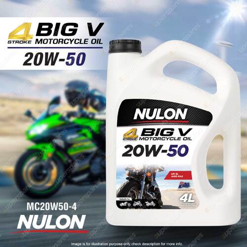 Nulon Mineral Big V 20W-50 Motorcycle 4 Stroke Engine Oil 4L MC20W50-4