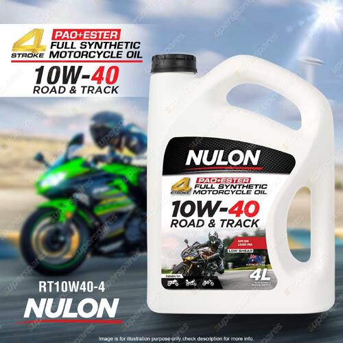 Nulon Full Synthetic Road & Track 10W-40 Motorcycle 4 Stroke Engine Oil 4L