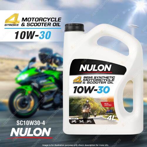 Nulon 10W-30 Scooter and Motorcycle Engine Oil 4L SC10W30-4 API SL JASO MA2