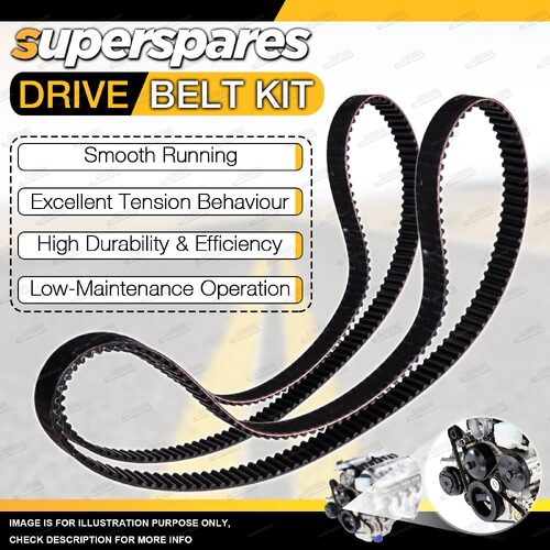 A/C & Alternator Drive Belt Kit for Daihatsu Rocky 2.8L 4cyl OHV 8V Diesel