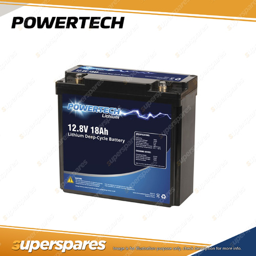 Powertech Lithium LiFePO4 Battery Deep Cycle BMS 12.8V 18Ah Camping Power