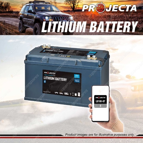 Projecta 12V 100Ah Lithium Battery Bluetooth N70 Casing Power 2000W Inverters