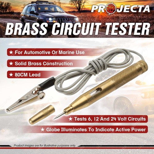 Projecta Brass Circuit Tester Test Wiring Test Light Battery Auto DC