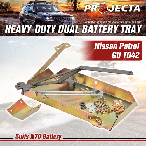 Projecta Heavy Duty Dual Battery Tray for Nissan Patrol GU TD42 4.2L 3.0L 99-14