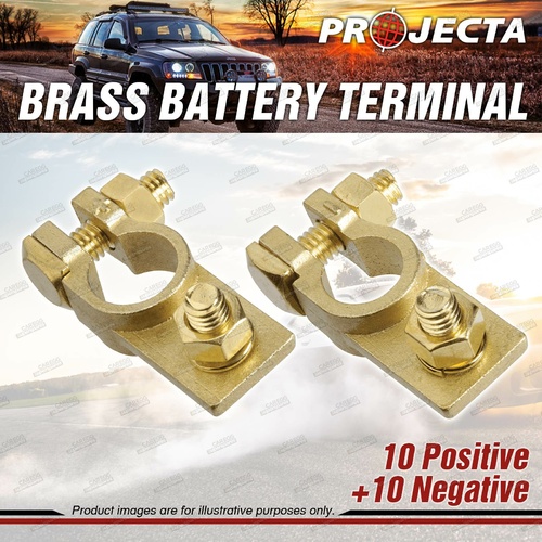 Projecta 5/16" 8mm Brass Stud Battery Terminal Negative Stud 2 Boxes