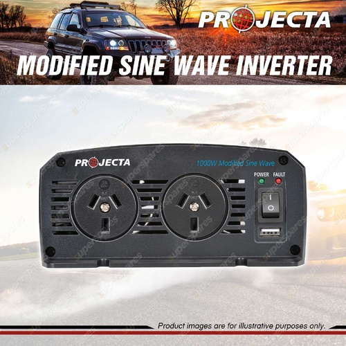 Projecta 1000W 24V Modified Sine Wave Inverter - Twin Power Sockets & USB Socket