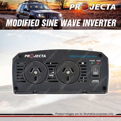 Projecta 600W 12V Modified Sine Wave Inverter with 5V 2.1A USB Output Socket