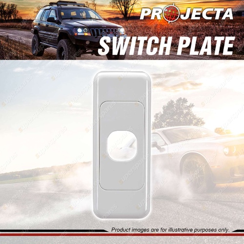 Projecta 1 Gang Blank Architrave Switch Plate - White Cover Curved Edge