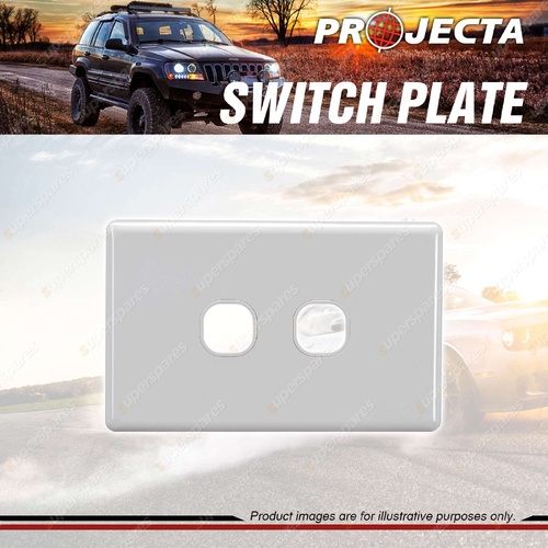 Projecta 2 Gang Blank Switch Plate - White Switch Grid and Cover Plate