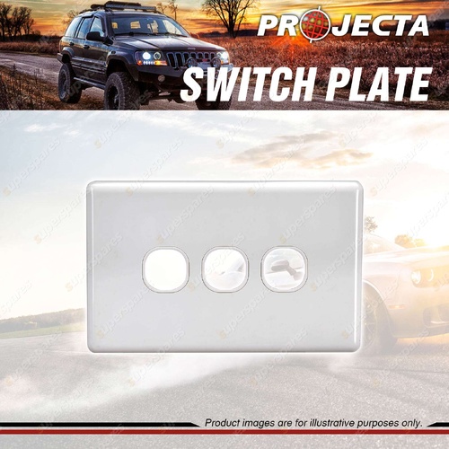 Projecta 3 Gang Blank Switch Plate - White Switch Grid and Cover Plate