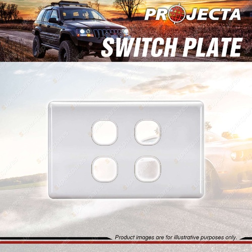 Projecta 4 Gang Blank Switch Plate - White Switch Grid and Cover Plate