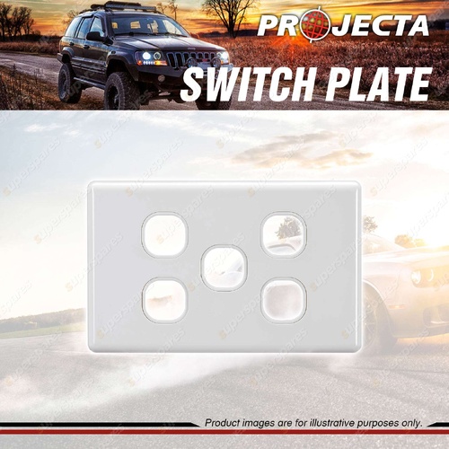 Projecta 5 Gang Blank Switch Plate - White Switch Grid and Cover Plate