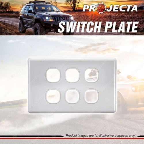 Projecta 6 Gang Blank Switch Plate - White Switch Grid and Cover Plate