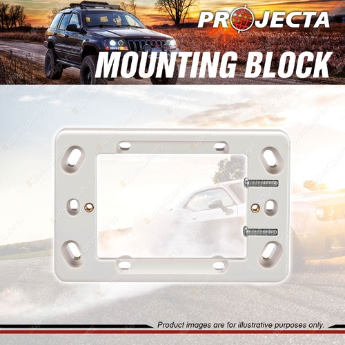 Projecta White 16mm Mounting Block for Switches and GPO's Multiple Fixings