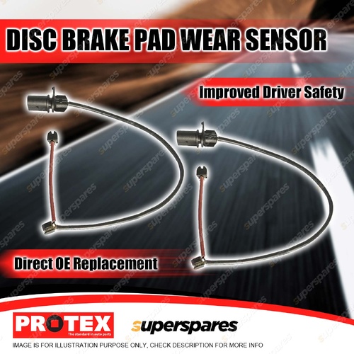 2x Front Protex Disc Brake Pad Wear Sensors for Audi A6 A7 A8 RS5 RS7 2011-On