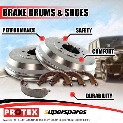 Protex Rear Brake Drums + Shoes for Ford Falcon Fairmont XB XC XD XE XF 73-88