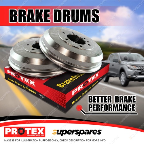 Pair Rear Protex Brake Drums for Toyota Hilux LN147 152 RN90 RZN147 149 154 YN57