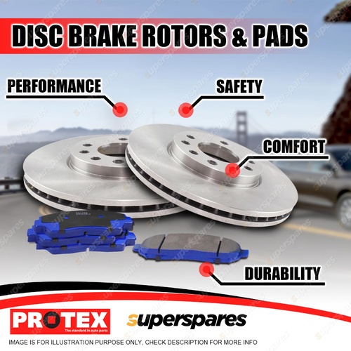 Protex Rear Brake Rotors + Pads for Jeep Grand Cherokee ZG Series 1996-1999