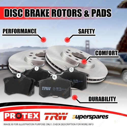 Protex Front Brake Rotors + TRW Pads for BMW 116i 118d F20 2010-on
