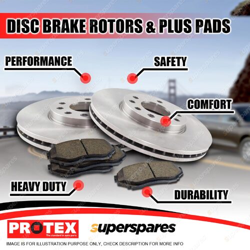 Protex Rear Brake Rotors + Plus Pads for Chevrolet Corvette C5 1997-on