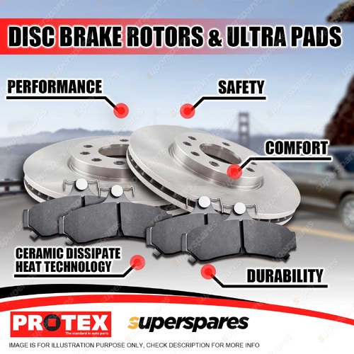 Protex Rear Brake Rotors + Ultra Pads for Kia Cerato BD 1.6L 150kW 12/2018-On