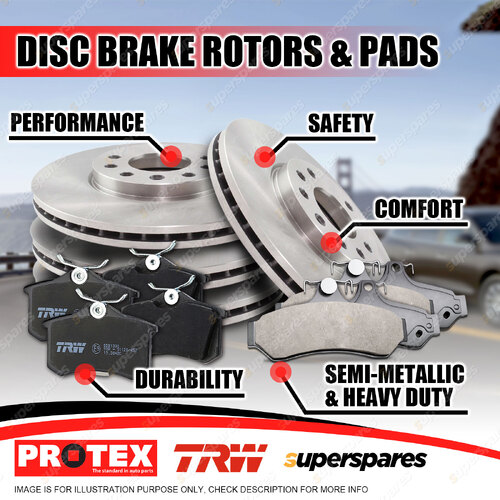 Front + Rear Disc Rotors Brake Pads for Lexus RX350 GGL15 RX450H GYL15