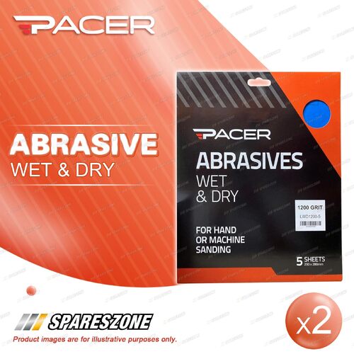 2 x Pacer Wet & Dry Abrasive Sandpaper 1200 Grit For Fine Surface Polishing