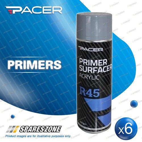 6 x Pacer R45 Acrylic Primer Surfacer 400 Gram Aerosol Acrylic Paint Systems