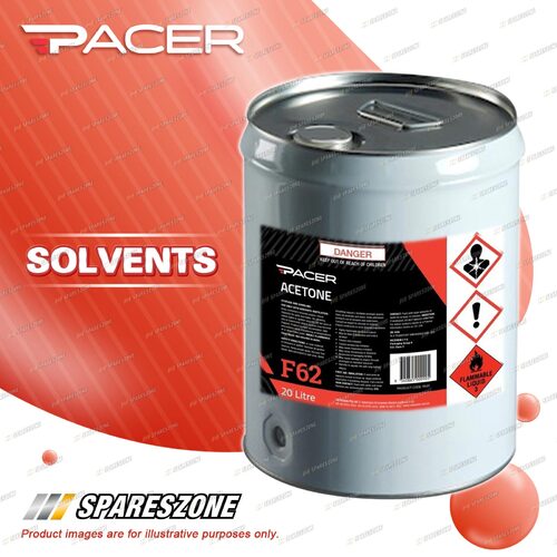 1 x Pacer F62 Acetone 20 Litre Removes Silicone Wax Polish Grease Oil Tar