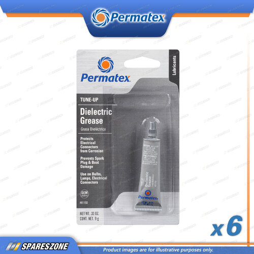 6 x Permatex Dielectric Tune-Up Grease 9.4G Protects Electrical Connections