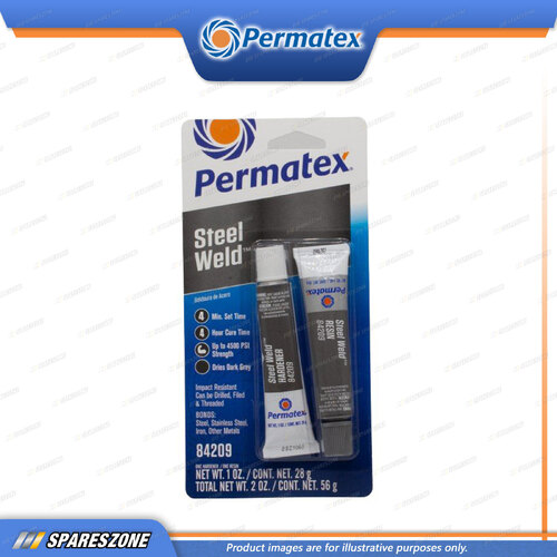 Permatex Steel Weld 4 Minute Multi - Metal Adhesive Epoxy Tube 2 x 25ML