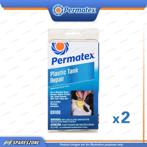 2 x Permatex Plastic Tank Repair Kits Clamshell - Professional Permanent Repairs