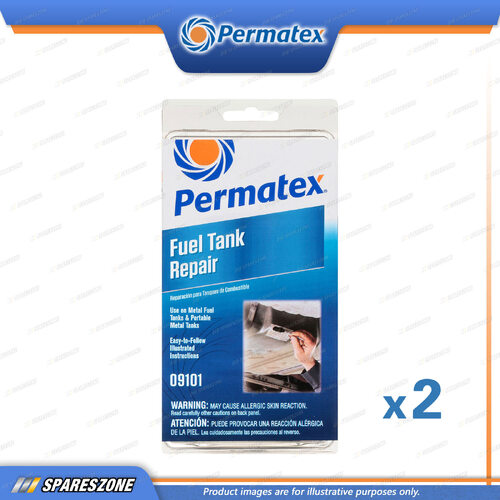 2 x Permatex Fuel Tank Repair Kits Clamshell - Eliminates Dangerous Welding