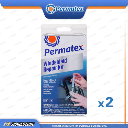 2 x Permatex Windshield Repair Kits Clamshell - Permanent Air-Tight Repairs