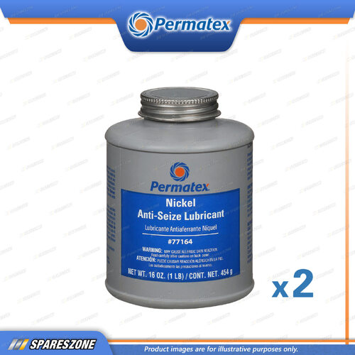 2 x Permatex Nickel Anti-Seize Lubricants Brush Bottle 453G High Temp Resistance