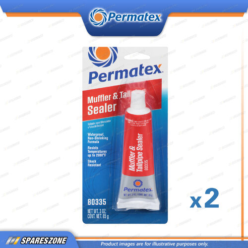 2 x Permatex Muffler Tailpipe Sealers Carded 85G Wateproof&Non-Shrinking Formula